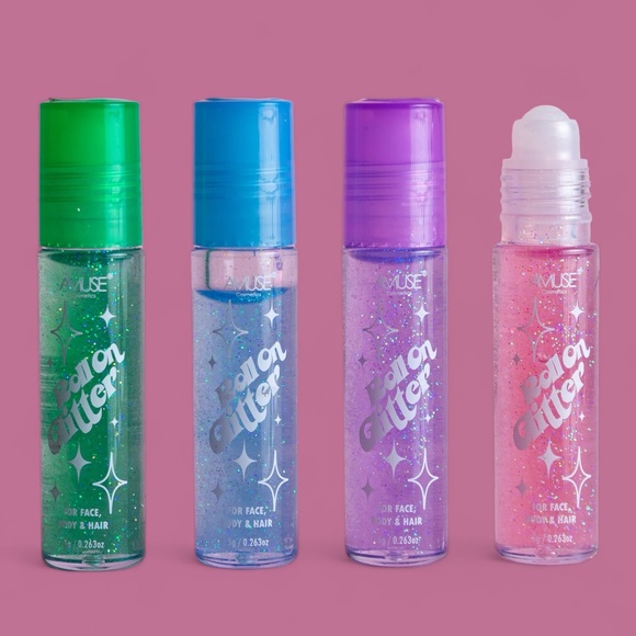 Amuse Roll on Shimmer Face & Body Fruit Scented Summer Glitter Roller 6 PC SET - Picture 3 of 3